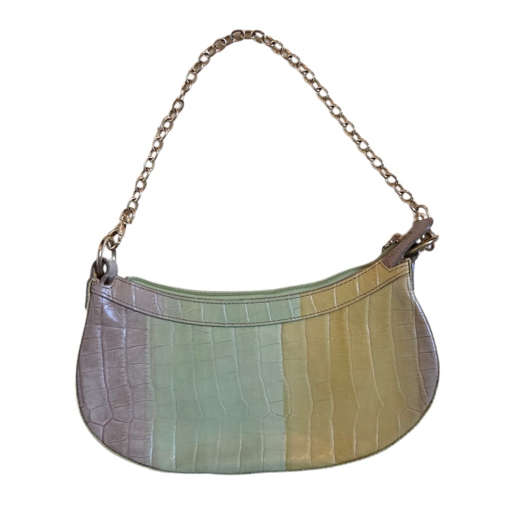 VINTAGE Pastel Croc-Embossed Shoulder Bag with Chain Strap 💜
